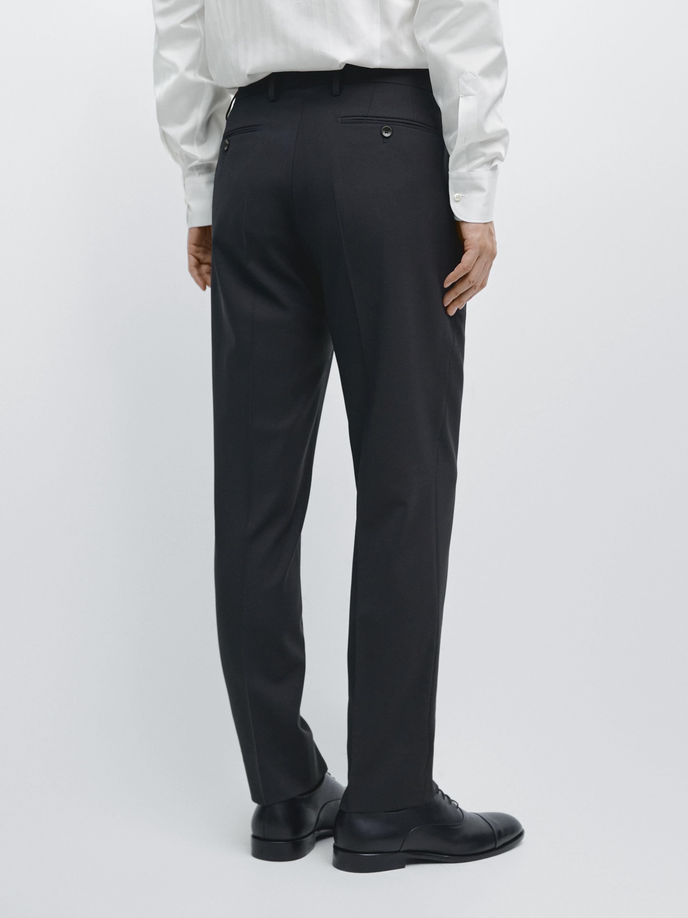 Pantalon de costume en laine froide mélangée